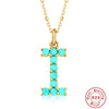 Fashion Letter Sterling Silver Plating Inlay Turquoise Pendant Necklace 1 Piece