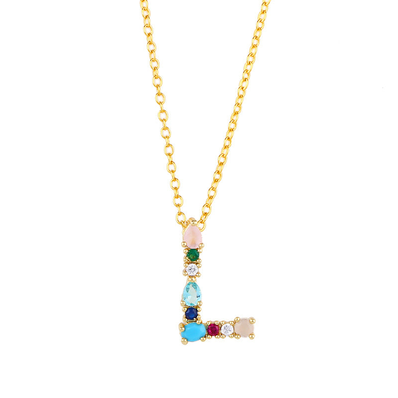 Fashion Letter 18k Gold Plated Necklace In Bulk