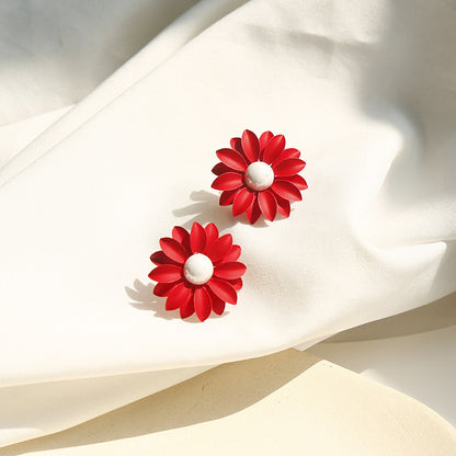 1 Pair Sweet Letter Cherry Flower Alloy Plating Women's Earrings