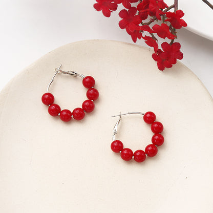 1 Pair Sweet Letter Cherry Flower Alloy Plating Women's Earrings