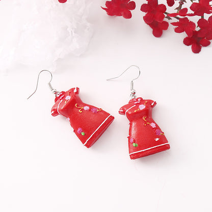 1 Pair Sweet Letter Cherry Flower Alloy Plating Women's Earrings