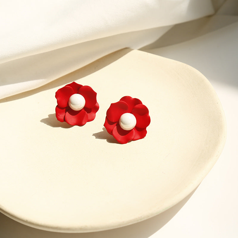 1 Pair Sweet Letter Cherry Flower Alloy Plating Women's Earrings