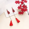 1 Pair Sweet Letter Cherry Flower Alloy Plating Women's Earrings