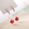 1 Pair Sweet Letter Cherry Flower Alloy Plating Women's Earrings