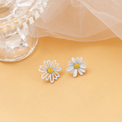 1 Pair Sweet Flower Alloy Plating Women's Ear Studs