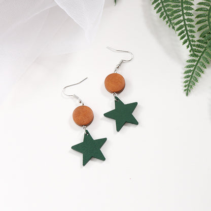 1 Pair Fashion Geometric Wood Women's Drop Earrings