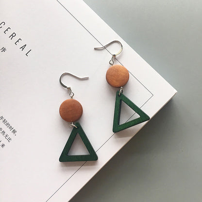 1 Pair Fashion Geometric Wood Women's Drop Earrings