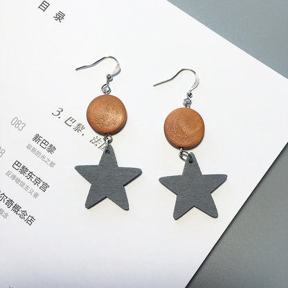 1 Pair Fashion Geometric Wood Women's Drop Earrings