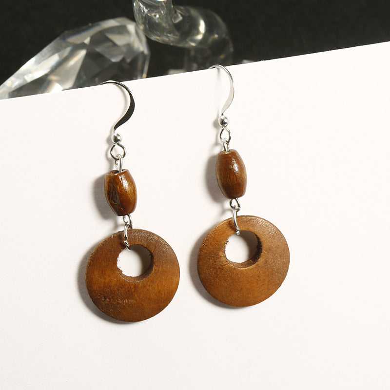 1 Pair Fashion Geometric Wood Women's Drop Earrings