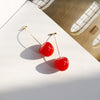 1 Pair Fashion Cherry Alloy Resin Plating Women'S Earrings