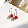 1 Pair Fashion Cherry Alloy Resin Plating Women'S Earrings