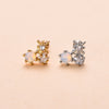 Cute Flower Bee Copper Plating Inlay Zircon Ear Studs 1 Piece