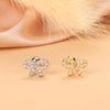 Simple Style Feather Butterfly Stainless Steel Copper Plating Inlay Zircon Ear Studs 1 Piece