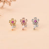 Simple Style Star Heart Shape Stainless Steel Copper Plating Inlay Zircon Ear Studs 1 Piece