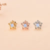 Simple Style Star Heart Shape Stainless Steel Copper Plating Inlay Zircon Ear Studs 1 Piece