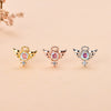 Simple Style Star Heart Shape Stainless Steel Copper Plating Inlay Zircon Ear Studs 1 Piece