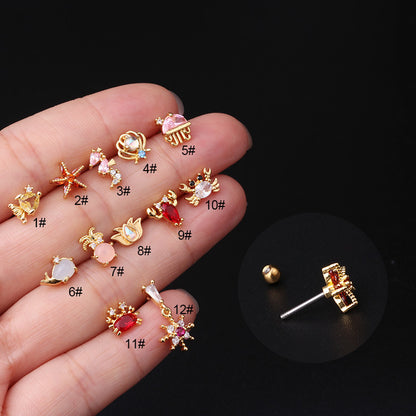 Fashion Ocean Series Copper Inlaid Zircon Earrings Wholesale