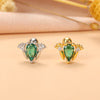 Fashion Heart Shape Crown Stainless Steel Copper Plating Inlay Zircon Ear Studs 1 Piece