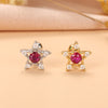 Fashion Heart Shape Crown Stainless Steel Copper Plating Inlay Zircon Ear Studs 1 Piece