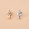 Simple Style Moon Copper Plating Inlay Zircon Ear Studs 1 Piece