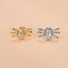 Simple Style Moon Copper Plating Inlay Zircon Ear Studs 1 Piece