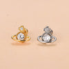 Simple Style Moon Copper Plating Inlay Zircon Ear Studs 1 Piece