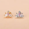 Simple Style Moon Copper Plating Inlay Zircon Ear Studs 1 Piece