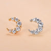 Simple Style Moon Copper Plating Inlay Zircon Ear Studs 1 Piece