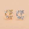 Simple Style Moon Copper Plating Inlay Zircon Ear Studs 1 Piece