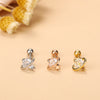 Fashion Star Heart Shape Stainless Steel Copper Plating Inlay Zircon Ear Studs 1 Piece