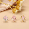 Fashion Star Heart Shape Stainless Steel Copper Plating Inlay Zircon Ear Studs 1 Piece