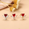 Fashion Star Heart Shape Stainless Steel Copper Plating Inlay Zircon Ear Studs 1 Piece