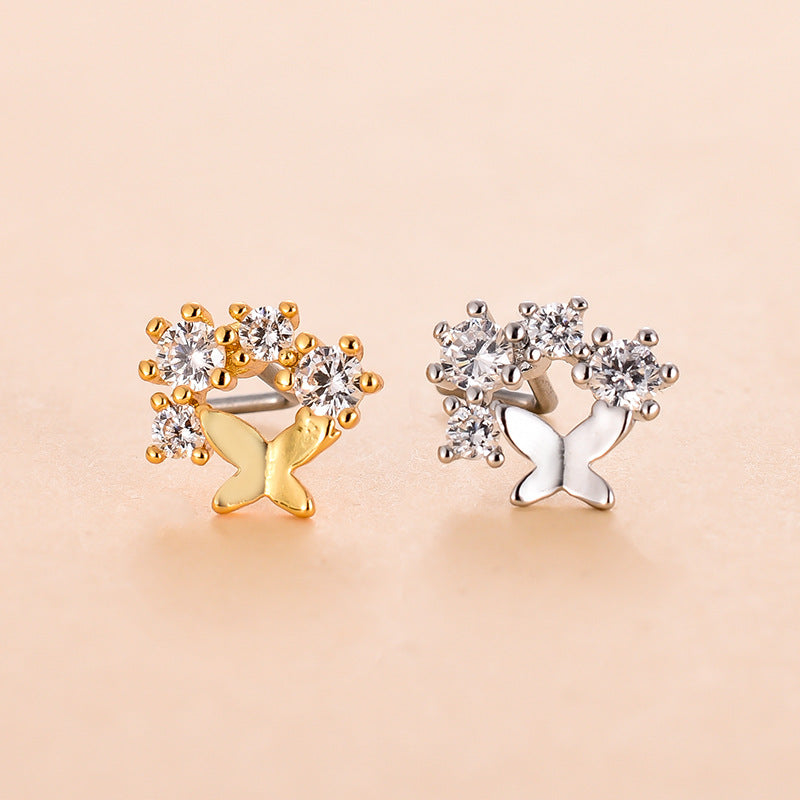 Fashion Star Metal Plating Zircon Nose Studs 1 Piece