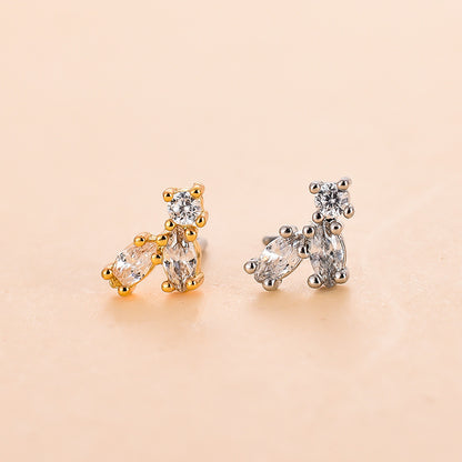 Fashion Star Metal Plating Zircon Nose Studs 1 Piece