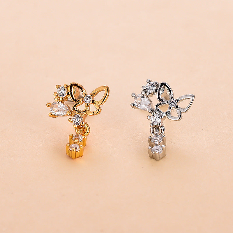 Fashion Star Metal Plating Zircon Nose Studs 1 Piece