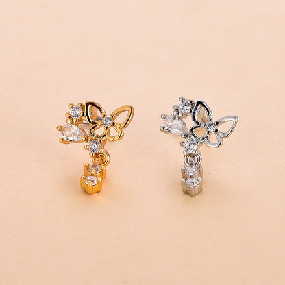 Fashion Star Metal Plating Zircon Nose Studs 1 Piece