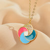 Cute Windmill Titanium Steel Copper Enamel Inlay Zircon Necklace