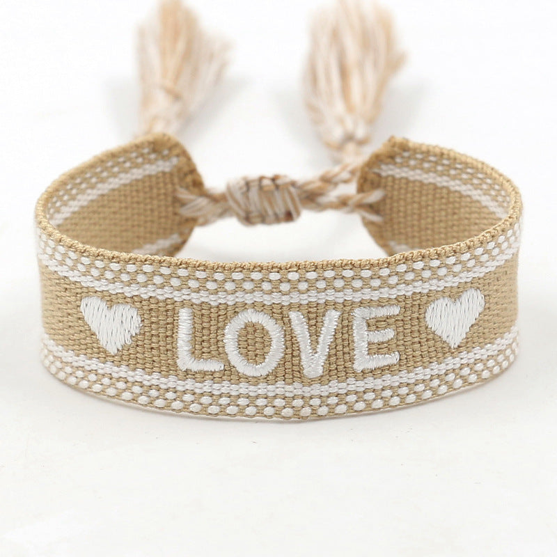 Bohemian Letter Polyester Braid Unisex Bracelets