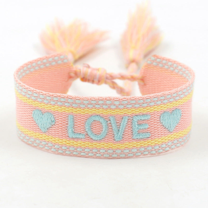 Bohemian Letter Polyester Braid Unisex Bracelets