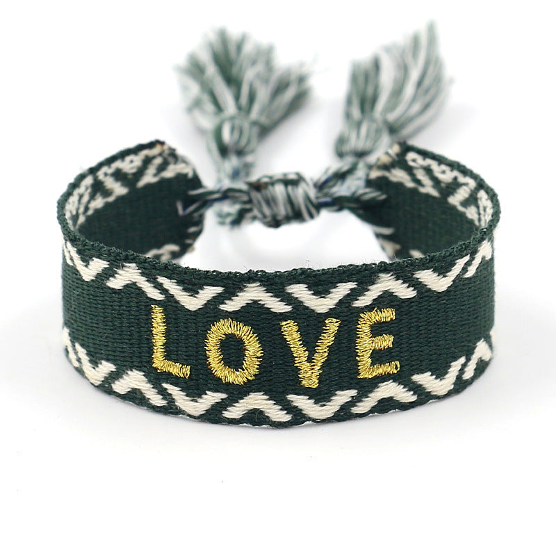 Bohemian Letter Polyester Braid Unisex Bracelets