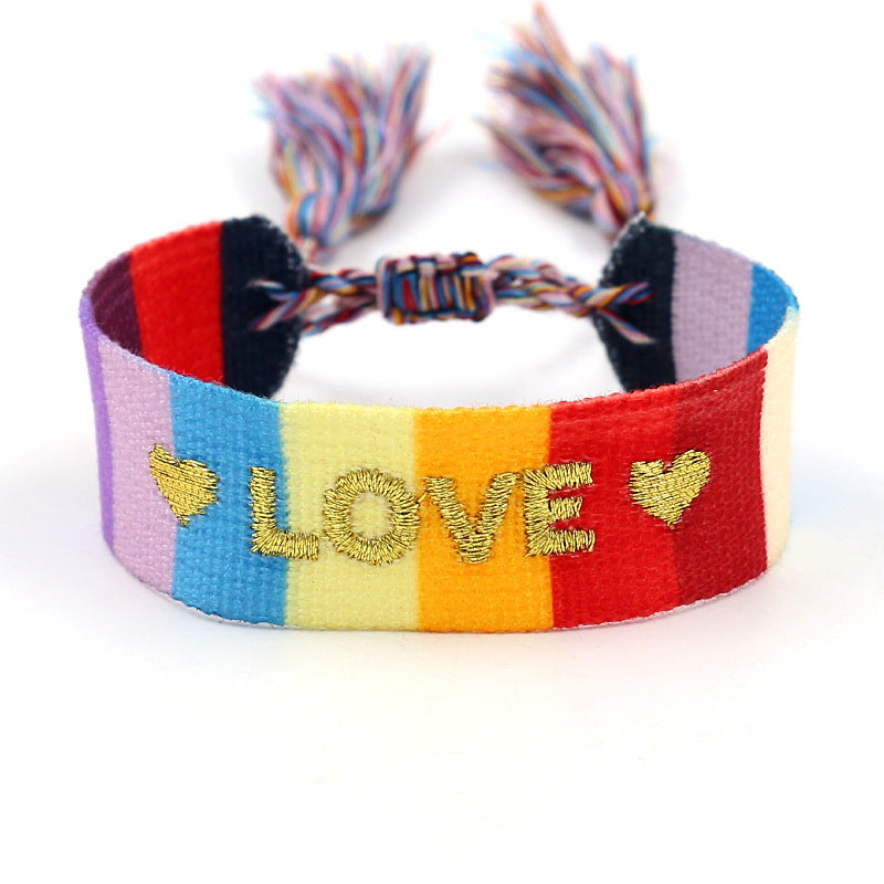 Bohemian Letter Polyester Braid Unisex Bracelets