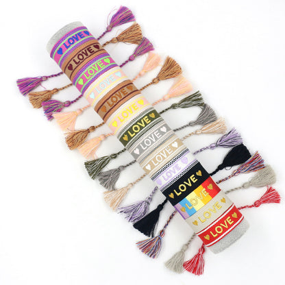 Bohemian Letter Polyester Braid Unisex Bracelets