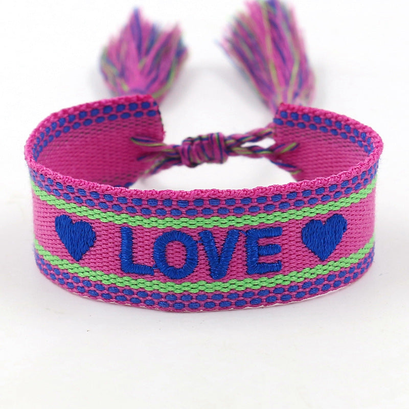 Bohemian Letter Polyester Braid Unisex Bracelets