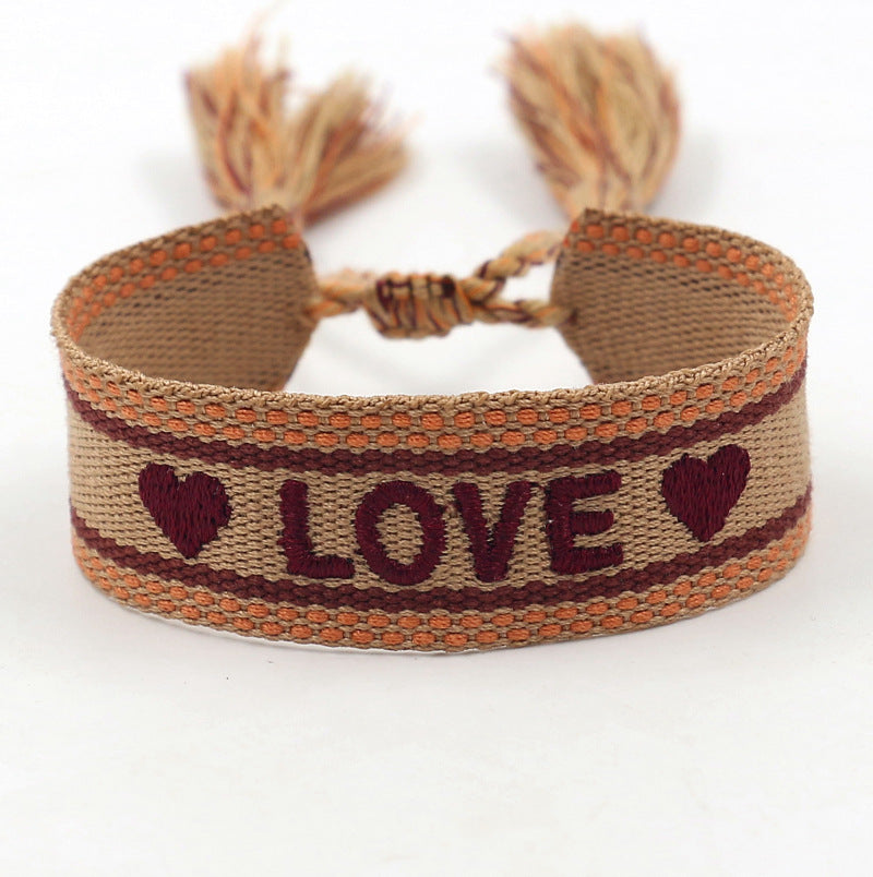 Bohemian Letter Polyester Braid Unisex Bracelets