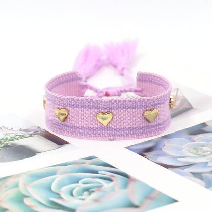 Ethnic Style Heart Shape Polyester Braid Unisex Bracelets