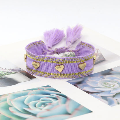 Ethnic Style Heart Shape Polyester Braid Unisex Bracelets