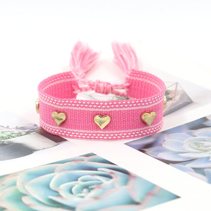 Ethnic Style Heart Shape Polyester Braid Unisex Bracelets