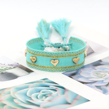 Ethnic Style Heart Shape Polyester Braid Unisex Bracelets