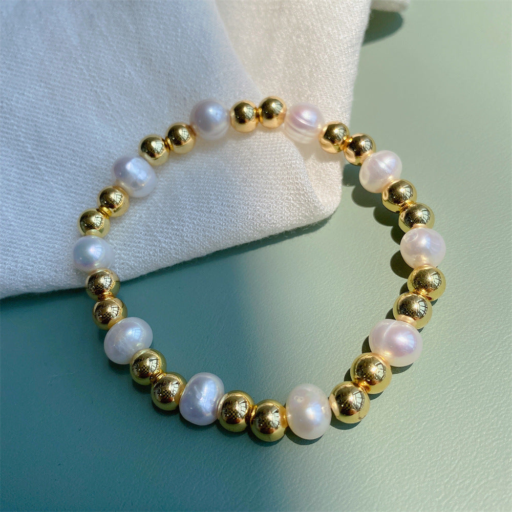 1 Piece Fashion Geometric Freshwater Pearl Plating Bracelets