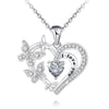 Fashion Letter Heart Shape Butterfly Alloy Inlay Rhinestones Valentine's Day Mother's Day Women's Pendant Necklace